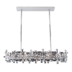 Vermeer Luxury Crystal Island Chandelier – Polished Chrome