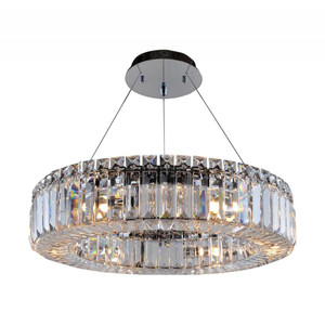 Rondelle Luxury Crystal Pendant – Polished Chrome