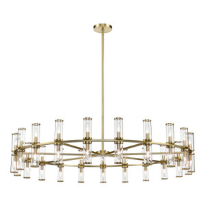 Revolve Clear Glass/Natural Brass 42 Lights Chandeliers