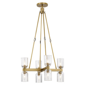 Lucian 22-in Clear Crystal/Vintage Brass 8 Lights Chandeliers