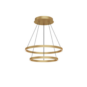 Cerchio 24-in Brushed Gold LED Chandeliers