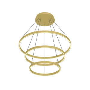 Cerchio 32-in Brushed Gold LED Chandeliers