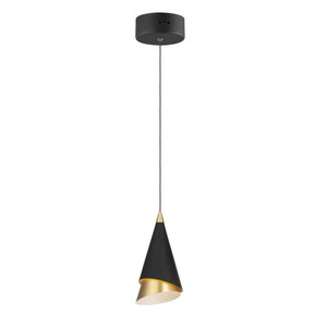 4.75 Inch Pendant – Black / Metallic Gold