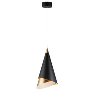 8.75 Inch Pendant – Black / Metallic Gold