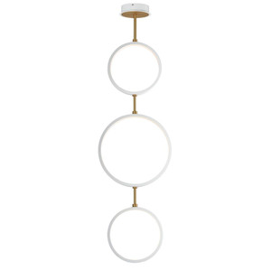 Hoopla 15.75 Inch Chandelier – White/Gold – E24321-WTGLD