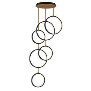 Hoopla 25 Inch Single Pendant – Black / Gold – E24325-BKGLD