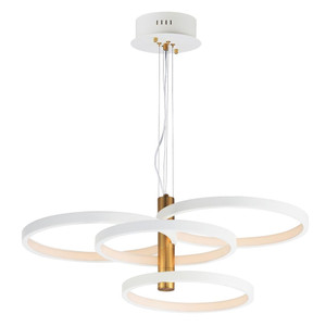 Hoopla 29.5 Inch Single Pendant – White/Gold – E24326-WTGLD