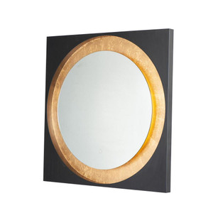 31.5 Inch Lighted Mirror – Gold Leaf / Black