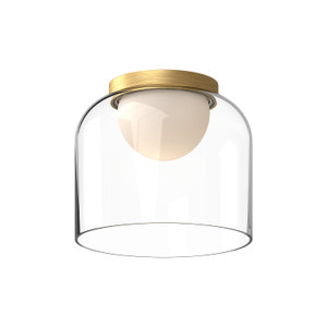 Cedar 8-in Brushed Gold/Clear LED Flush Mount
