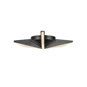 Tachi 15-in Urban Bronze LED Flush Mount