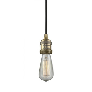 Bare Bulb - 1 Light - 2 inch - Brushed Brass - Cord hung - Cord Set