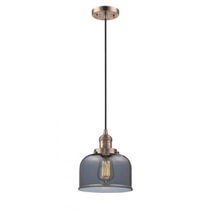 Bell - 1 Light - 8 inch - Antique Copper - Cord hung - Mini Pendant