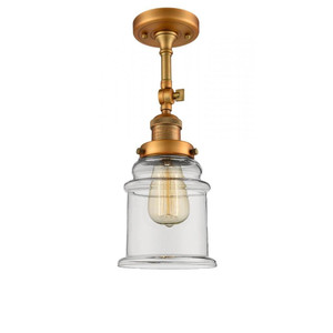 Canton - 1 Light - 6 inch - Brushed Brass - Adjustable Semi-Flush Mount