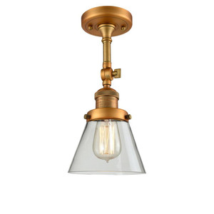 Cone - 1 Light - 6 inch - Brushed Brass - Adjustable Semi-Flush Mount