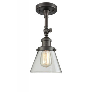 Cone - 1 Light - 6 inch - Oil Rubbed Bronze - Adjustable Semi-Flush Mount