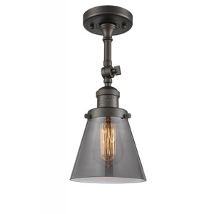 Cone - 1 Light - 6 inch - Oil Rubbed Bronze - Adjustable Semi-Flush Mount