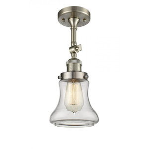 Bellmont - 1 Light - 6 inch - Brushed Satin Nickel - Adjustable Semi-Flush Mount