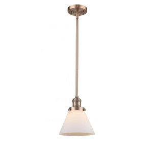 Cone - 1 Light - 8 inch - Antique Copper - Stem Hung - Mini Pendant