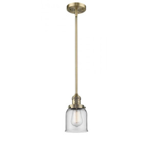 Bell - 1 Light - 5 inch - Brushed Brass - Stem Hung - Mini Pendant
