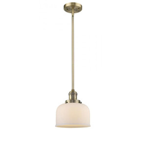 Bell - 1 Light - 8 inch - Brushed Brass - Stem Hung - Mini Pendant