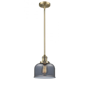 Bell - 1 Light - 8 inch - Brushed Brass - Stem Hung - Mini Pendant