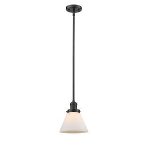 Cone - 1 Light - 8 inch - Oil Rubbed Bronze - Stem Hung - Mini Pendant