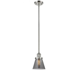 Cone - 1 Light - 6 inch - Polished Nickel - Stem Hung - Mini Pendant