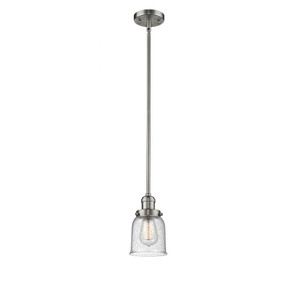 Bell - 1 Light - 5 inch - Brushed Satin Nickel - Stem Hung - Mini Pendant