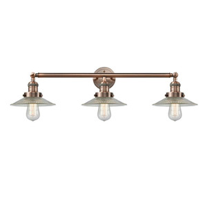 Halophane - 3 Light - 33 inch - Antique Copper - Bath Vanity Light
