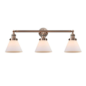 Cone - 3 Light - 32 inch - Antique Copper - Bath Vanity Light