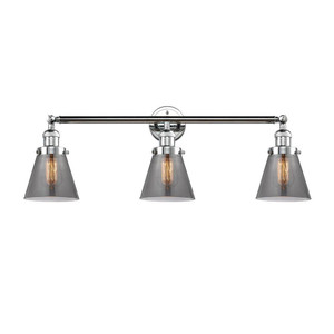 Cone - 3 Light - 30 inch - Polished Chrome - Bath Vanity Light