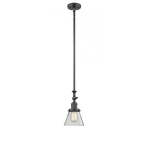 Cone - 1 Light - 6 inch - Oil Rubbed Bronze - Stem Hung - Adjustable Mini Pendant
