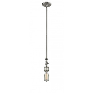 Bare Bulb - 1 Light - 3 inch - Brushed Satin Nickel - Stem Hung - Adjustable Mini Pendant