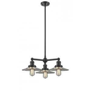 Halophane - 3 Light - 22 inch - Oil Rubbed Bronze - Stem Hung - Chandelier