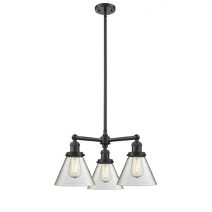Cone - 3 Light - 22 inch - Oil Rubbed Bronze - Stem Hung - Chandelier