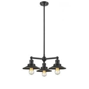 Railroad - 3 Light - 19 inch - Oil Rubbed Bronze - Stem Hung - Chandelier