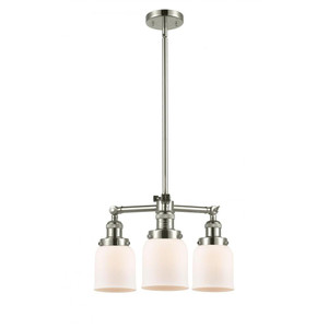 Bell - 3 Light - 19 inch - Polished Nickel - Stem Hung - Chandelier
