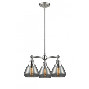 Fulton - 3 Light - 22 inch - Brushed Satin Nickel - Stem Hung - Chandelier