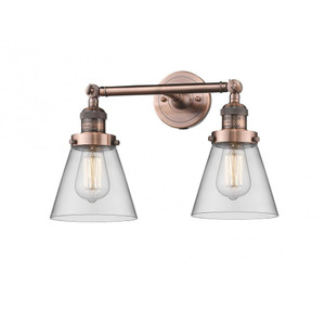 Cone - 2 Light - 16 inch - Antique Copper - Adjustable Bath Vanity Light