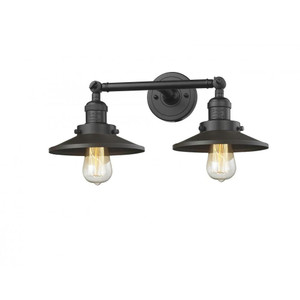Railroad - 2 Light - 18 inch - Oil Rubbed Bronze - Adjustable Bath Vanity Light