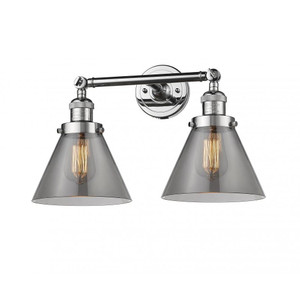 Cone - 2 Light - 18 inch - Polished Chrome - Adjustable Bath Vanity Light