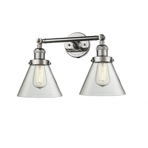Cone - 2 Light - 18 inch - Polished Nickel - Adjustable Bath Vanity Light