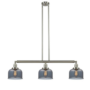 Bell - 3 Light - 41 inch - Brushed Satin Nickel - Stem Hung - Adjustable Island Light