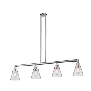Cone - 4 Light - 51 inch - Brushed Satin Nickel - Stem Hung - Adjustable Island Light