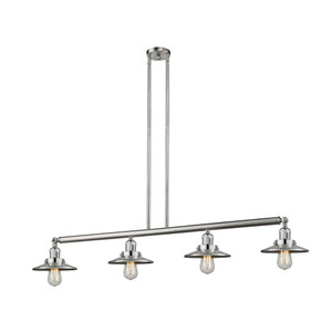 Railroad - 4 Light - 53 inch - Brushed Satin Nickel - Stem Hung - Adjustable Island Light