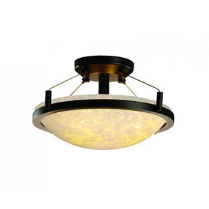 14" Round Semi-Flush Bowl w/ Ring