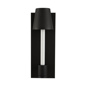 Candelero Outdoor 6 Inch Wall Lantern – Matte Black w White Accent – 405322MBW