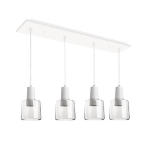 Samson, Multi Pendant, 5.88" – White/Clear Glass – MP12506WHCL-04