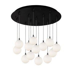 Bolla, Multi Pendant, 25.25" – Black/Opal Glass – MP3106BKOP-13