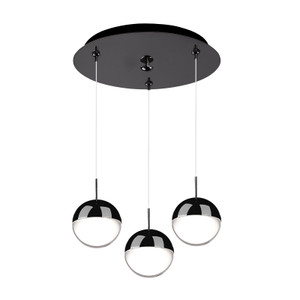 Pluto, Multi Pendant, 11.5" – Black Chrome – MP402801BC-03